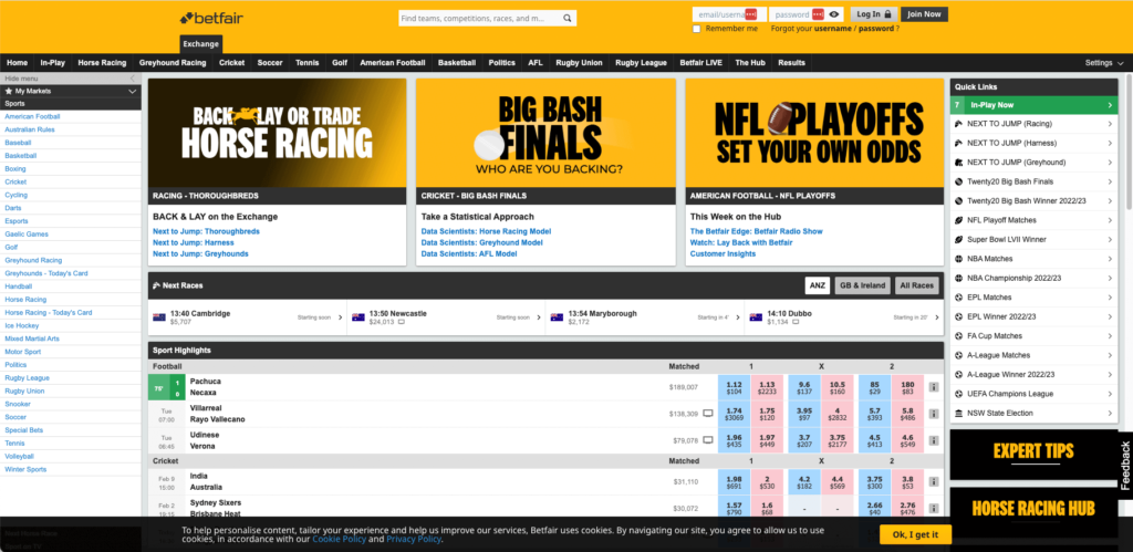 betfair homepage