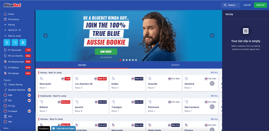 bluebet homepage